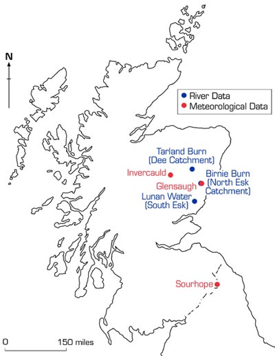 Map Of Scotland Rivers. Map of Scotland showing ECN